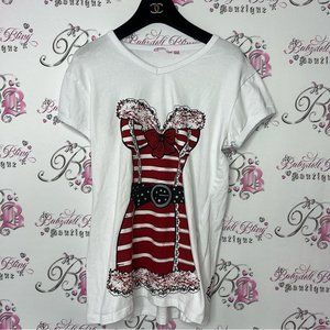 La vie en rose corset tank top decal red buckle sexy mini dress corset style y2k